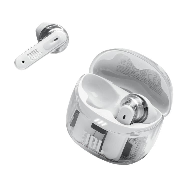 JBL Tune Flex 2 | Écouteurs intra-auriculaires - 100% Sans fil - Bluetooth - Réduction de bruit - 6 Microphones - IP54 - Blanc Fantôme-SONXPLUS La Sarre