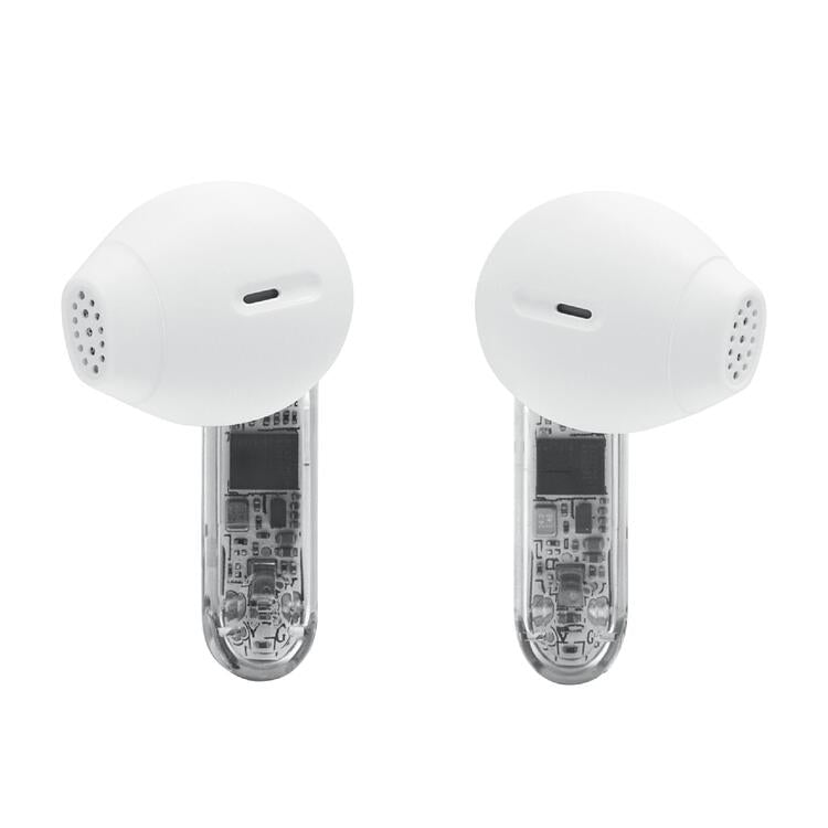 JBL Tune Flex 2 | Écouteurs intra-auriculaires - 100% Sans fil - Bluetooth - Réduction de bruit - 6 Microphones - IP54 - Blanc Fantôme-SONXPLUS La Sarre