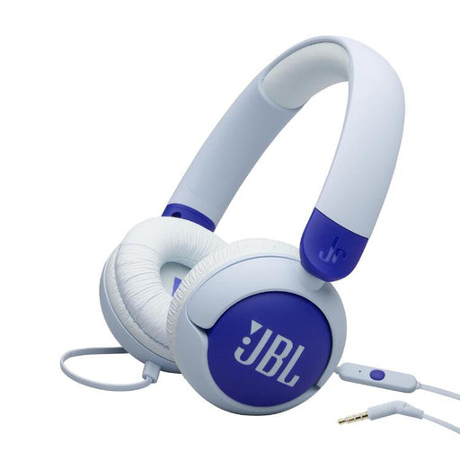 JBL JR320 | Écouteurs filaires circum-auriculaires pour enfant - JBL Safe Sound - Microphone - Bleu-SONXPLUS La Sarre