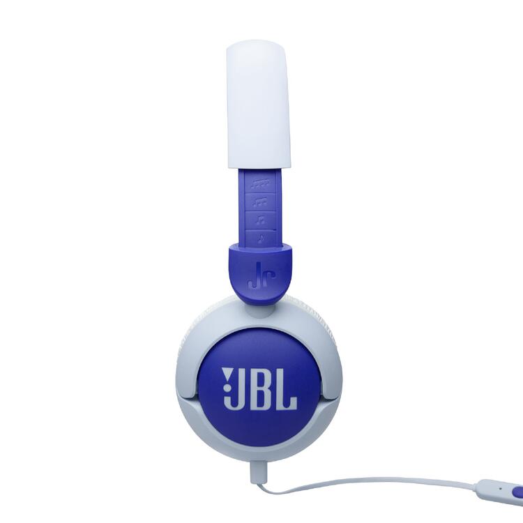 JBL JR320 | Écouteurs filaires circum-auriculaires pour enfant - JBL Safe Sound - Microphone - Bleu-SONXPLUS La Sarre