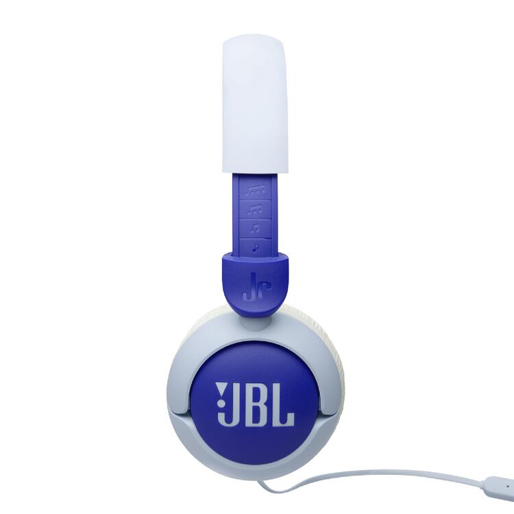 JBL JR320 | Écouteurs filaires circum-auriculaires pour enfant - JBL Safe Sound - Microphone - Bleu-SONXPLUS La Sarre