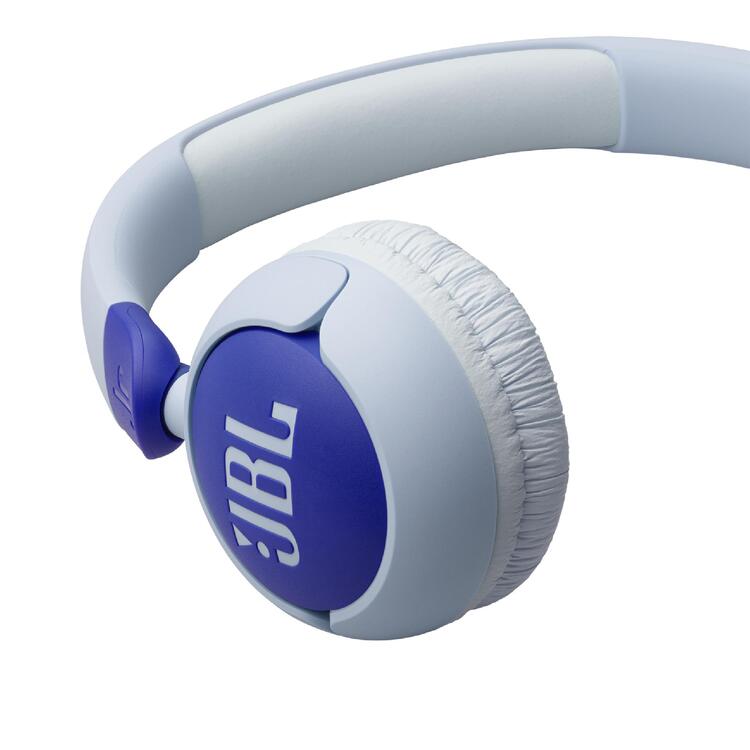 JBL JR320 | Écouteurs filaires circum-auriculaires pour enfant - JBL Safe Sound - Microphone - Bleu-SONXPLUS La Sarre