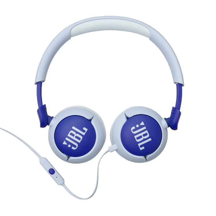 JBL JR320 | Écouteurs filaires circum-auriculaires pour enfant - JBL Safe Sound - Microphone - Bleu-SONXPLUS La Sarre