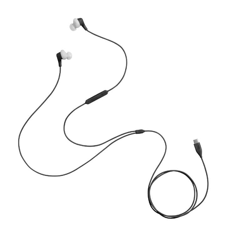 JBL Endurance Run 3C | Écouteurs intra-auriculaires - USB-C - Sport - Filaire - IP65 - Noir/Gris-SONXPLUS La Sarre