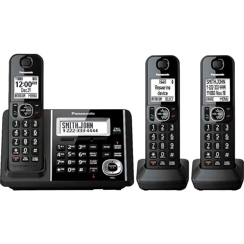 Panasonic KX-TGF343B | Téléphone sans fil - 3 combinés - Répondeur - Noir- Sonxplus La Sarre 