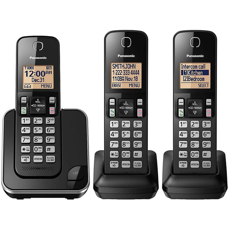 Panasonic KX-TGC383B | Téléphone sans fil - 3 combinés - Noir-SONXPLUS La Sarre