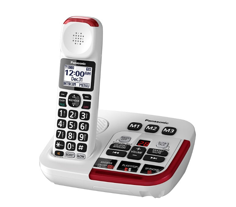 Panasonic KX-TGM470W | Téléphone sans fil - 1 combiné - Répondeur - Amplifié 2X - Blanc-SONXPLUS La Sarre