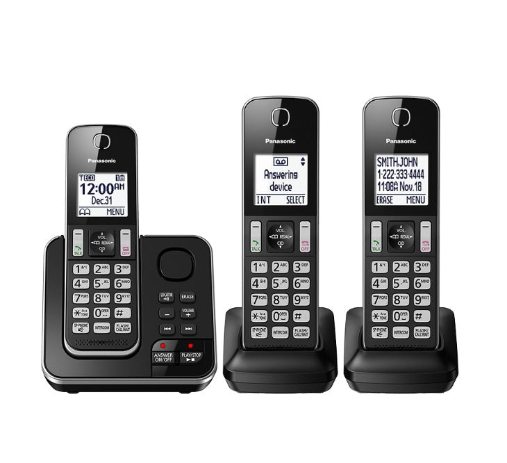 Panasonic KX-TGD393B | Téléphone sans fil - 3 combinés - Répondeur - Noir-SONXPLUS La Sarre