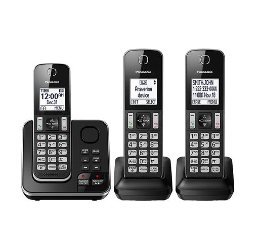 Panasonic KX-TGD393B | Téléphone sans fil - 3 combinés - Répondeur - Noir-SONXPLUS La Sarre