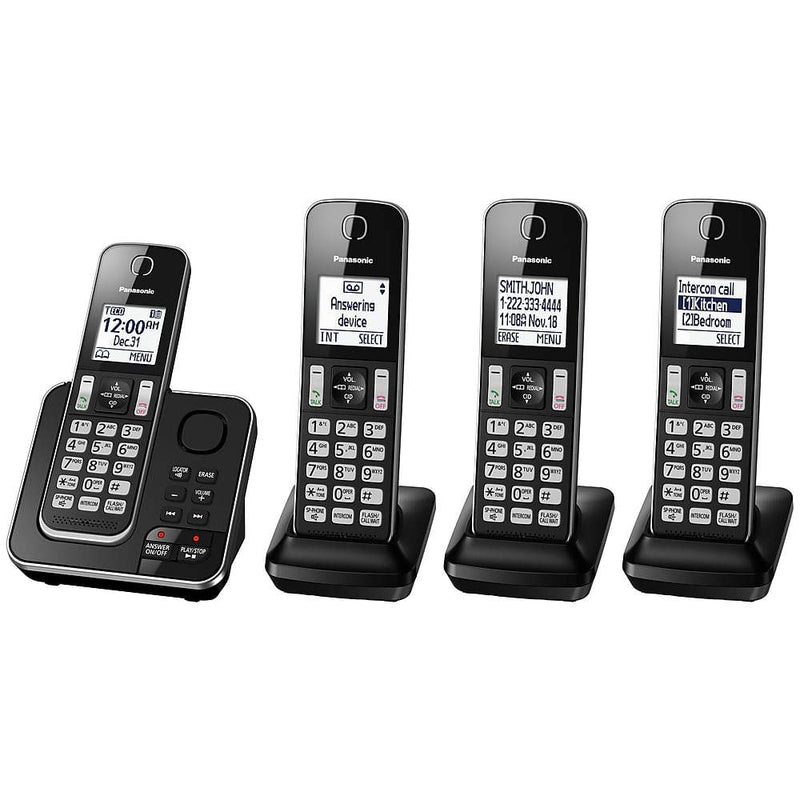 Panasonic KX-TGD394B | Téléphone sans fil - 4 combinés - Répondeur - Noir-SONXPLUS La Sarre