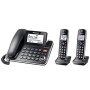 Panasonic KXTGF872B | Combo téléphone sans fil - 1 combiné fixe et 2 combinés sans fil - Répondeur - Noir-SONXPLUS La Sarre