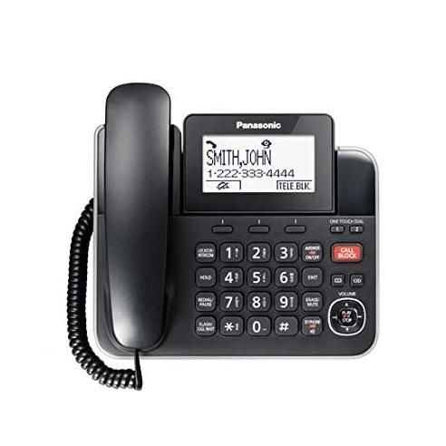 Panasonic KXTGF872B | Combo téléphone sans fil - 1 combiné fixe et 2 combinés sans fil - Répondeur - Noir-SONXPLUS La Sarre