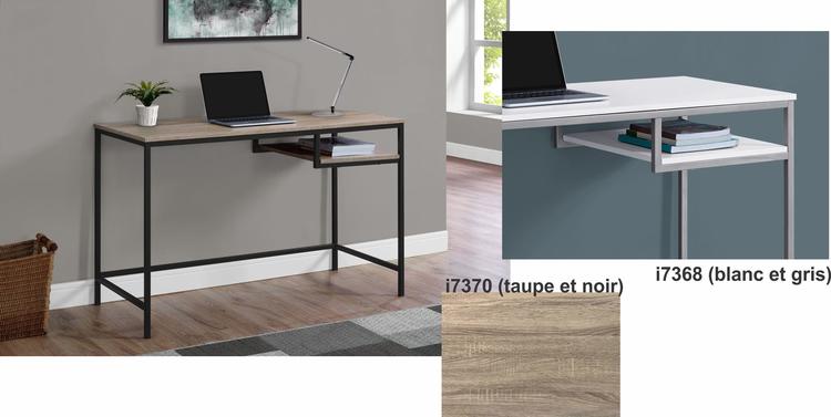 Monarch i7368 | Bureau d'ordinateur - Blanc et gris-SONXPLUS La Sarre
