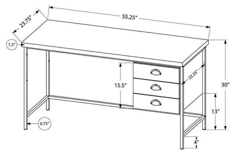 Monarch I7488 | Bureau d'ordinateur - Noir et noir-SONXPLUS La Sarre