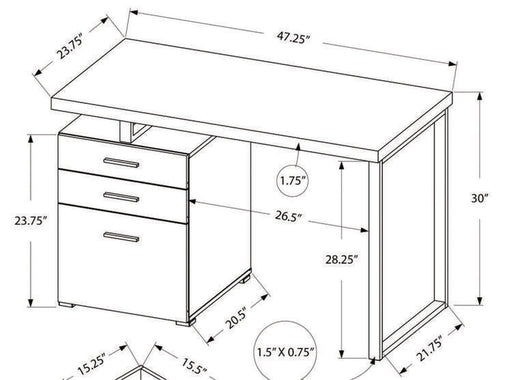 Monarch i7426 | Bureau d'ordinateur - Espresso et gris-SONXPLUS La Sarre