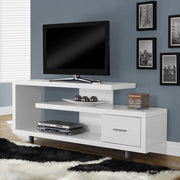 Monarch Specialties I2573 | Meuble TV - 60" - 1 Tiroir - Blanc-SONXPLUS La Sarre