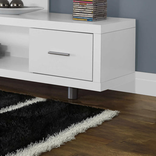 Monarch Specialties I2573 | Meuble TV - 60" - 1 Tiroir - Blanc-SONXPLUS La Sarre