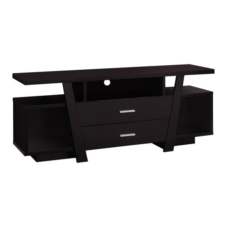Monarch Specialties I2720 | Meuble TV - 60" - 2 Tiroirs de rangement - Espresso-SONXPLUS La Sarre