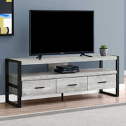 Monarch Specialties I2821 | Meuble TV - 60" - 3 Tiroirs - Gris-SONXPLUS La Sarre