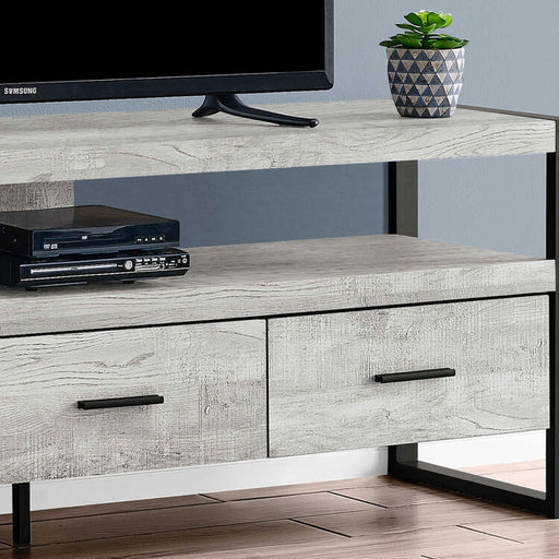 Monarch Specialties I2821 | Meuble TV - 60" - 3 Tiroirs - Gris-SONXPLUS La Sarre