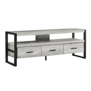 Monarch Specialties I2821 | Meuble TV - 60" - 3 Tiroirs - Gris-SONXPLUS La Sarre