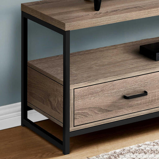 Monarch Specialties I2872 | Meuble TV - 48" - 2 Tiroirs de rangement - Taupe foncé-SONXPLUS La Sarre