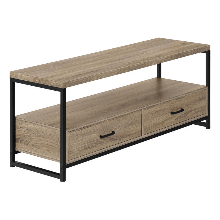 Monarch Specialties I2872 | Meuble TV - 48" - 2 Tiroirs de rangement - Taupe foncé-SONXPLUS La Sarre