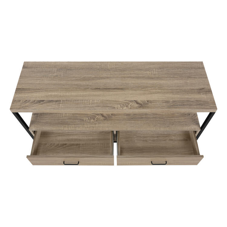 Monarch Specialties I2872 | Meuble TV - 48" - 2 Tiroirs de rangement - Taupe foncé-SONXPLUS La Sarre