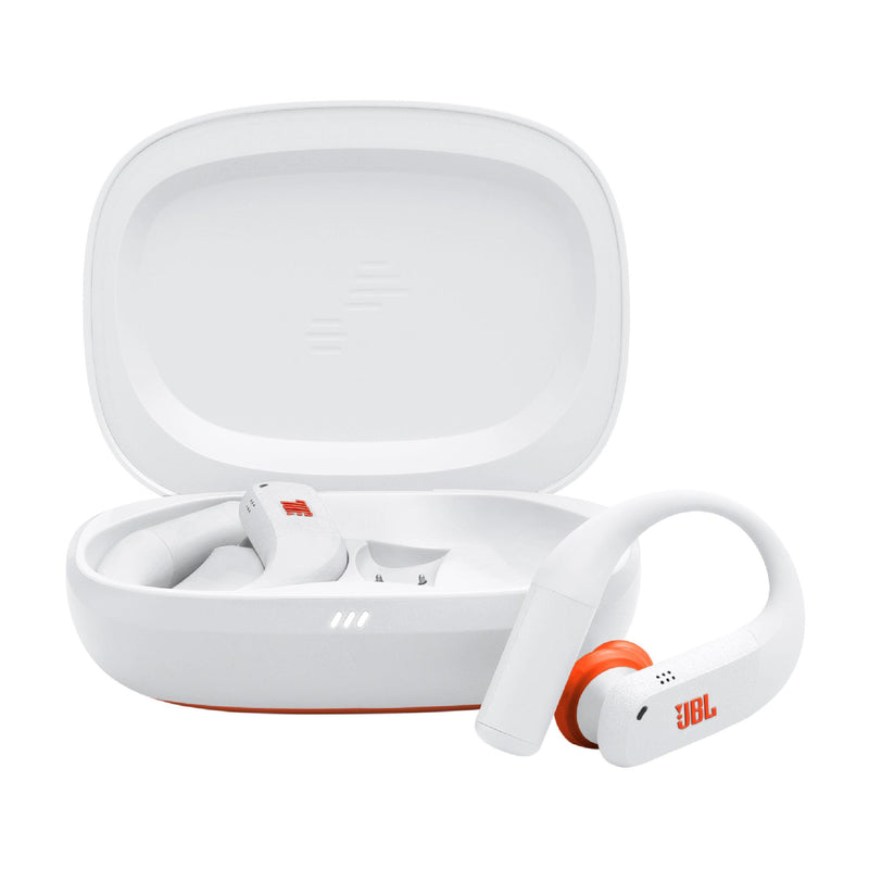 JBL Endurance Peak 4 | Écouteurs intra-auriculaire - TwistLock  - Blanc/Orange | 01 | Sonxplus La Sarre
