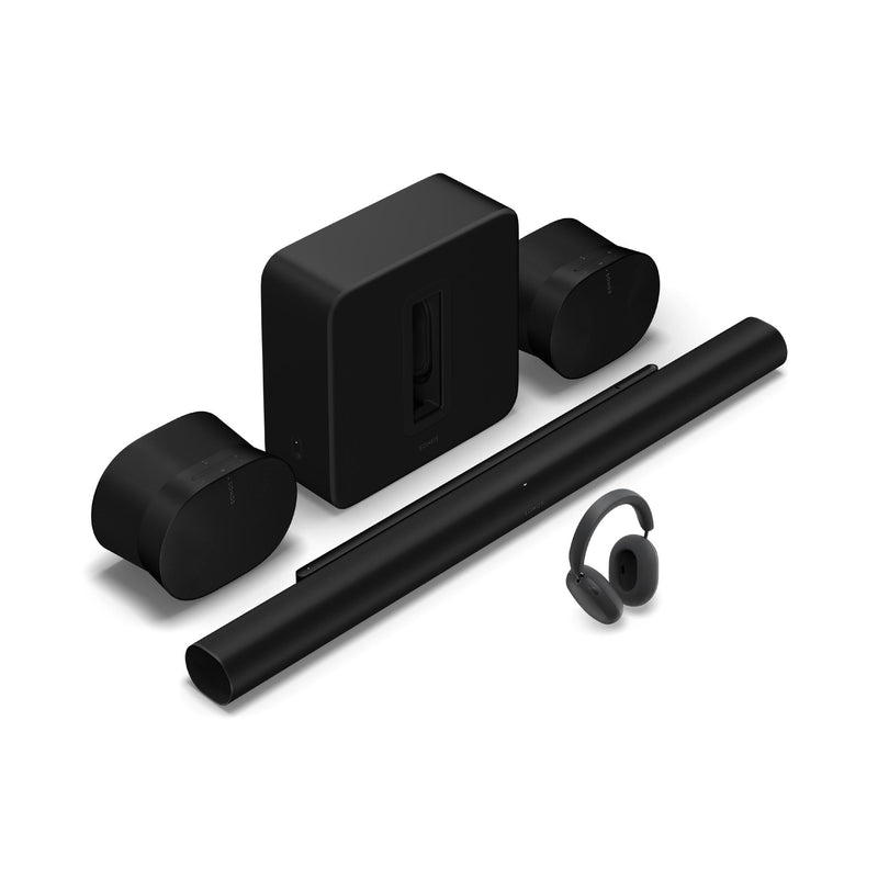 Sonos | Ensemble de divertissement personnel haut de gamme avec Arc Ultra+2 Era 300+Sub 4+Ace Ultra - Noir | 01 | Sonxplus La Sarre